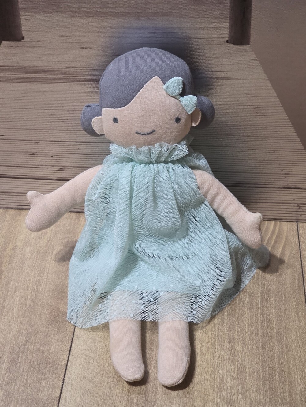 Target Mint & Gray Fabric Girl Doll with Bow